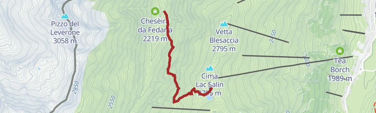 Route map: Carosello 3000 Sitas Mountain Park - Federia Single Trail